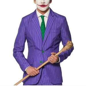 Men’s Joker Jacket DCHalloween Costume Men’s size XXL in purple stripes